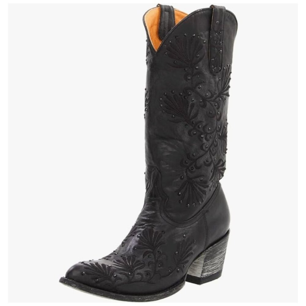 Size 8.5 Womens Old Gringo Tammy‎ Black Swarovski Crystals Cowboy Cowgirl Boots